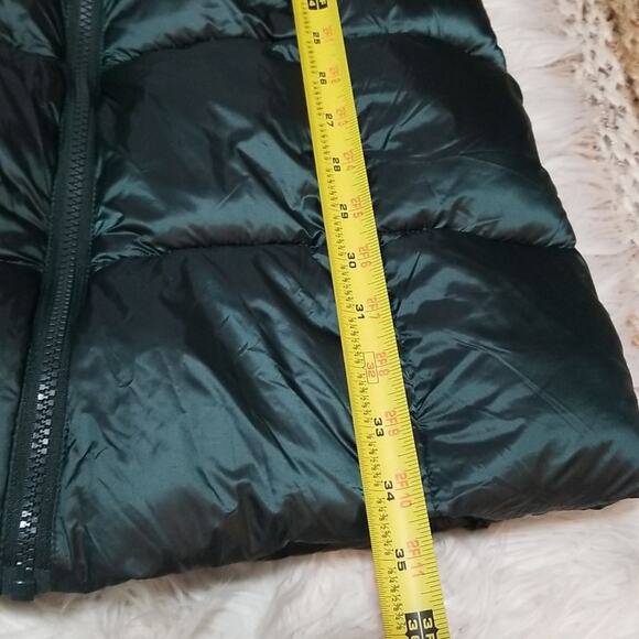 NWT Via Spiga Green Faux Down Asymmetrical Zip Front Puffer Jacket - Picture 12 of 13